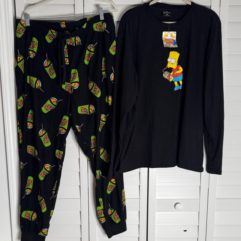 The Simpsons Bart Simpson Pajama Set Size XL NWT New With Tags Lounge Sleepwear